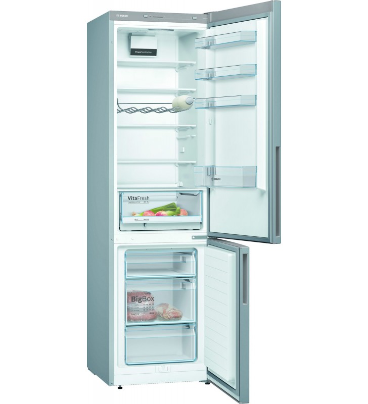 Bosch Serie 4 KGV392LEA frigorifero con congelatore Libera installazione 343 L E Acciaio inossidabile