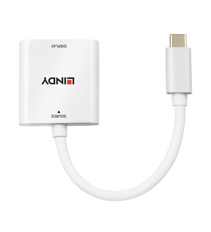 Lindy 43339 cavo e adattatore video 0,1 m USB tipo-C HDMI Bianco