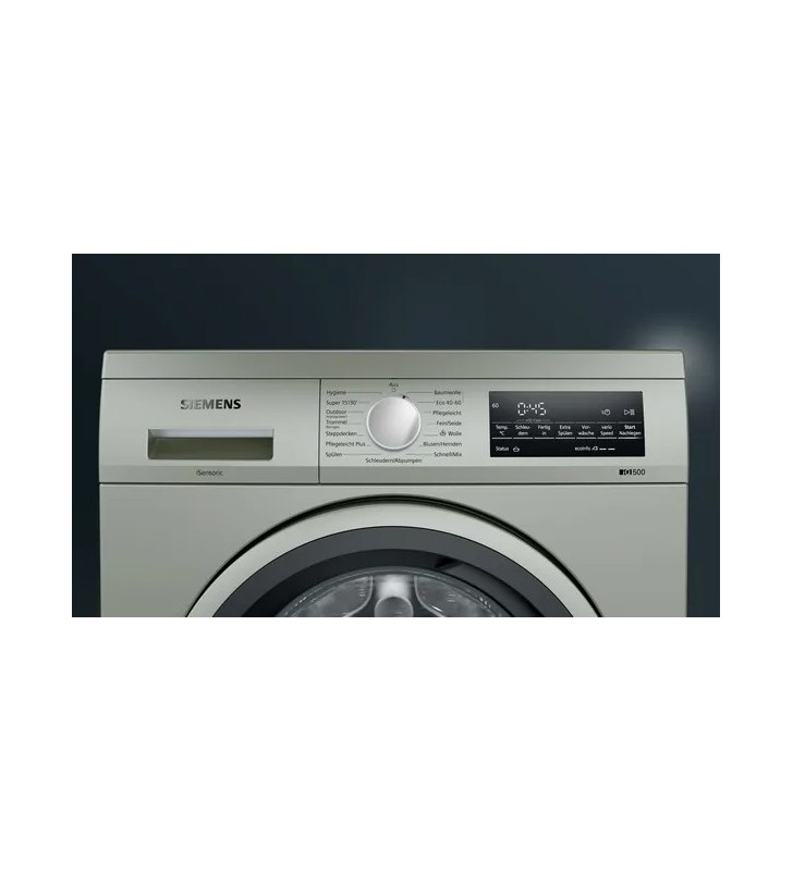 Siemens iQ500 WU14UTS9 lavatrice Caricamento frontale 9 kg 1400 Giri/min A Argento, Acciaio inossidabile