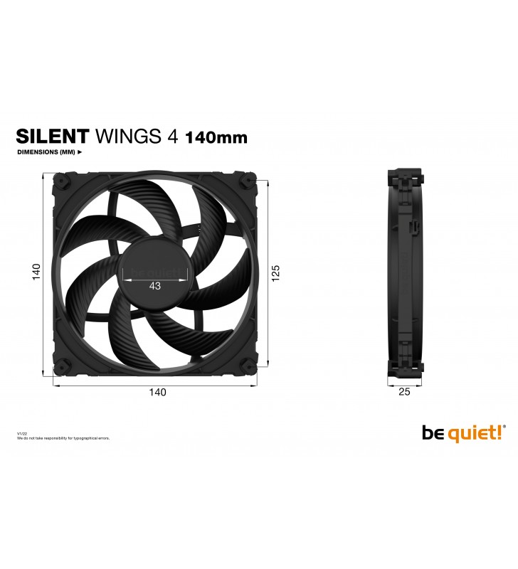 be quiet! SILENT WINGS 4 | 140mm Case per computer Ventilatore 14 cm Nero 1 pz