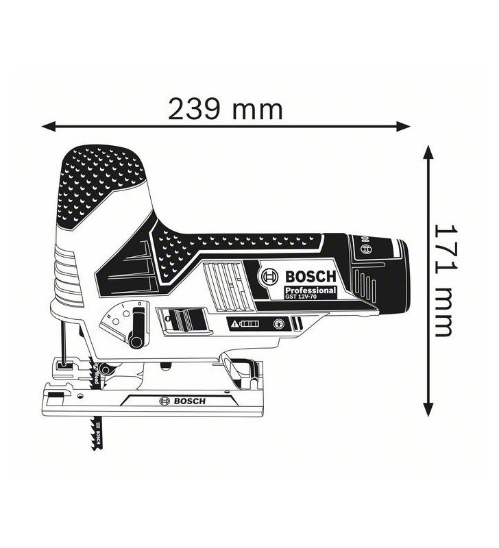Bosch GST 12V-70 Professional seghetto elettrico 2800 spm (fogli per minuto) 1,5 kg