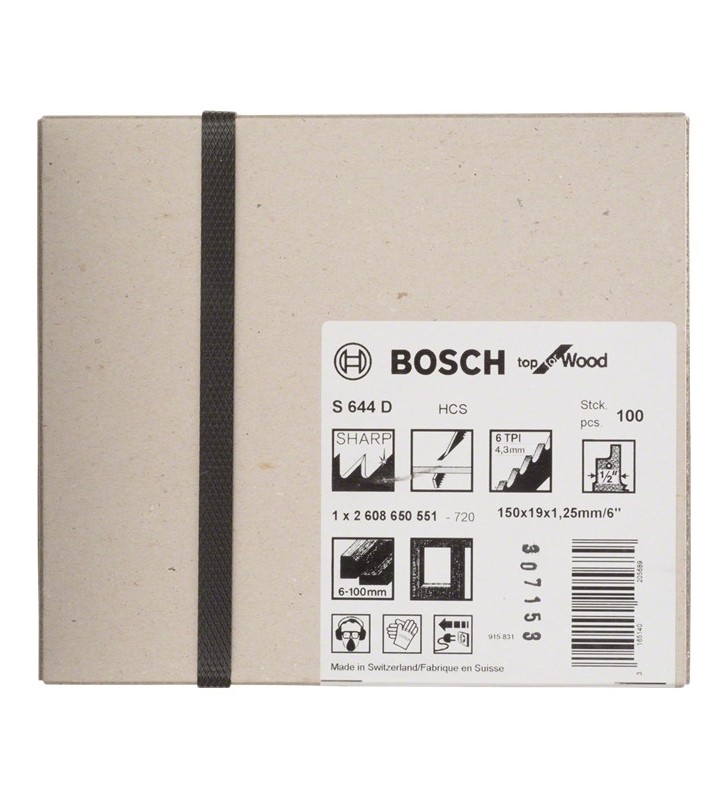 Bosch 2608650551 Lama per sega universale Acciaio al carbonio (HCS) 100 pz