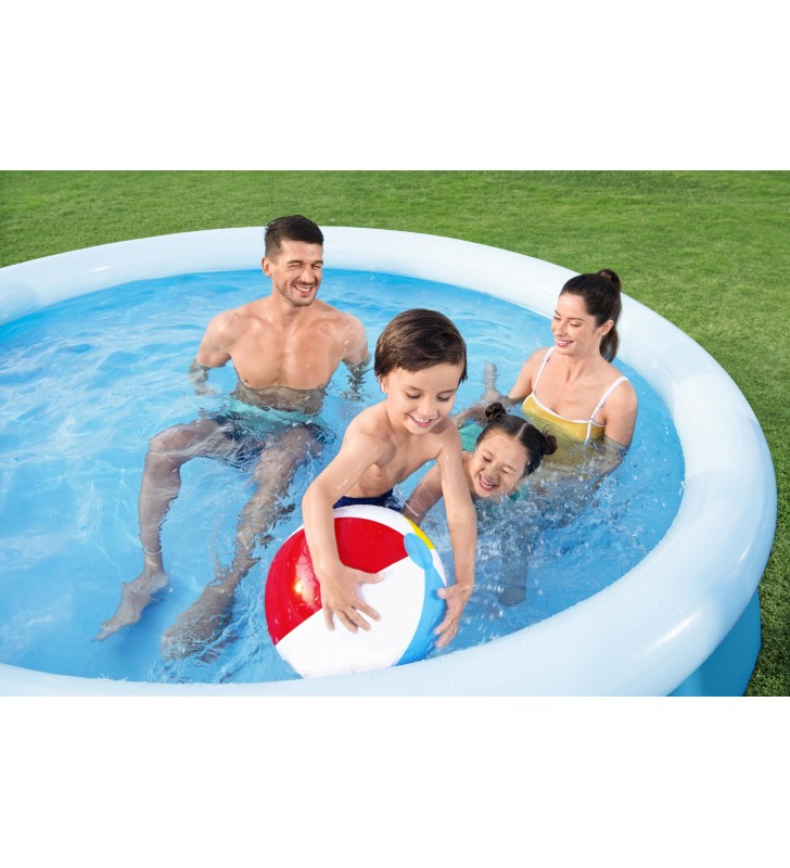 Bestway Fast Set 57456 piscina fuori terra Piscina con bordi/gonfiabile Piscina rotonda Blu, Bianco
