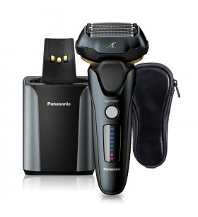 Panasonic Electric Razor for Men, Electric Shaver, ARC5 with Premium Auto Cleaning and Charging Station, Wet Dry Shaver for Men, Cordless Razor, with Pop Up Trimmer ES-LV97-K, Black