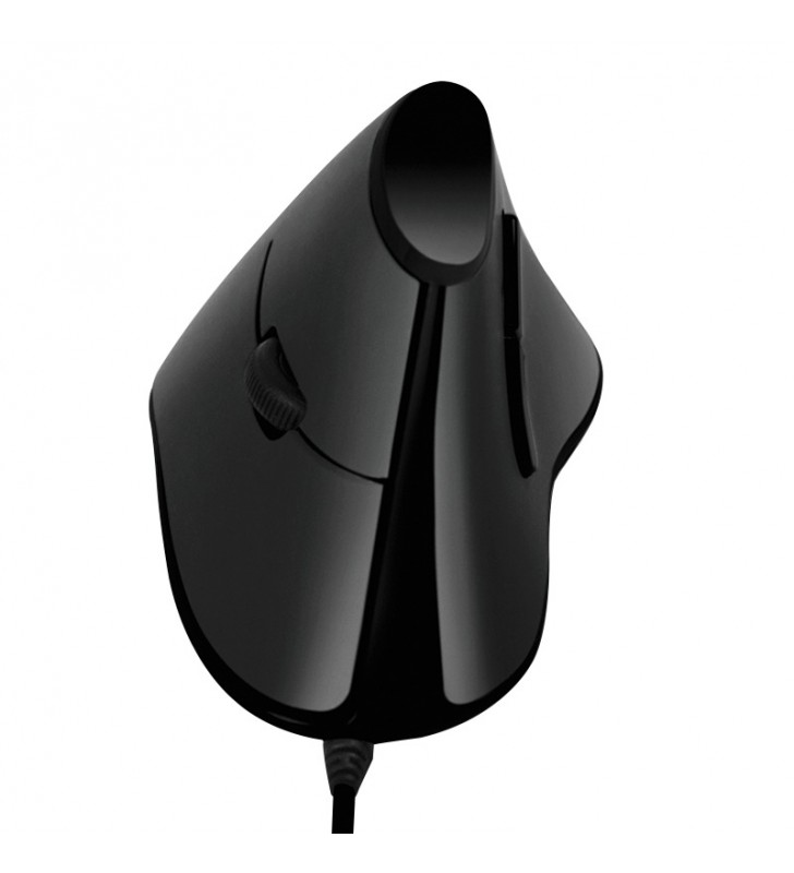 MOUSE LOGILINK USB optic, 1000dpi, 5 butoane, ergonomic verticall, black  "ID0158" (include timbru verde 0.01 lei)