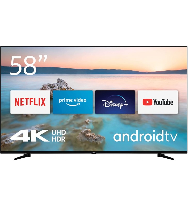 Nokia Smart TV 5800A 58 inch (146 cm) LED TV (4K UHD, Dolby Vision, HDR10, Voice Assistant, Triple Tuner - DVB-C/S2/T2), Android TV, with Bluetooth Remote Control with Illuminated Buttons [Energy Class E]