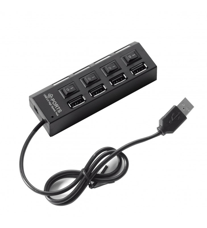 Hub USB spliter Hi-Speed 4 porturi USB2.0 HighSpeed + switch TED284130