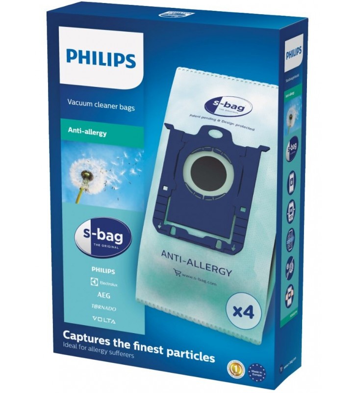 Philips s-bag 4 sacchetti per aspirapolvere