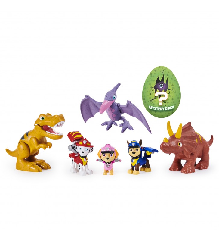 Spin Master PAW Patrol, Dino Rescue Set con 6 action figure, cuccioli collezionabili e dinosauri