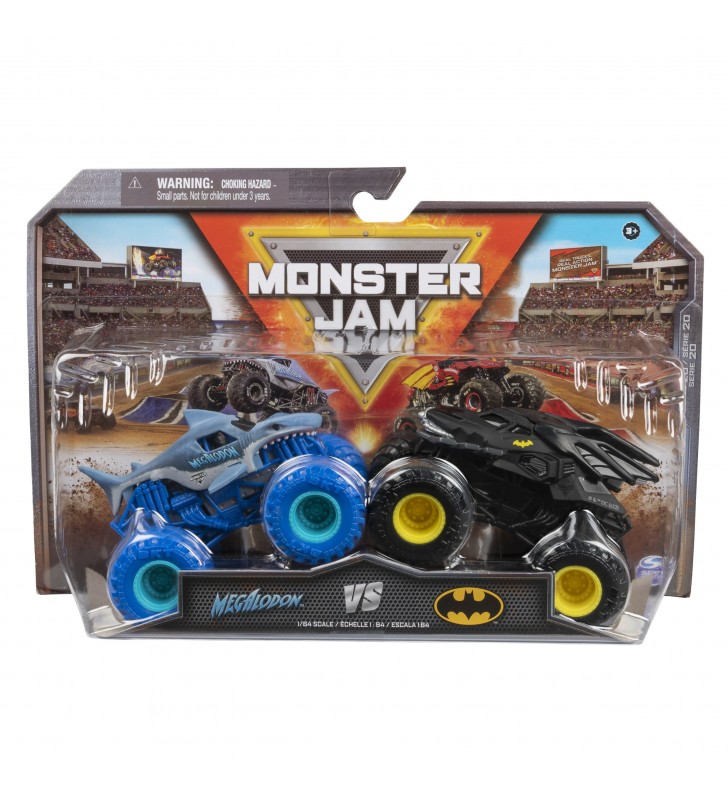 Monster Jam , Monster Truck die-cast ufficiali Batman Vs. Megalodon, in scala 1:64, giocattoli per bambini dai 3 anni in su