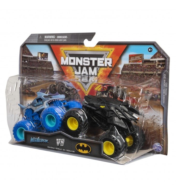 Monster Jam , Monster Truck die-cast ufficiali Batman Vs. Megalodon, in scala 1:64, giocattoli per bambini dai 3 anni in su