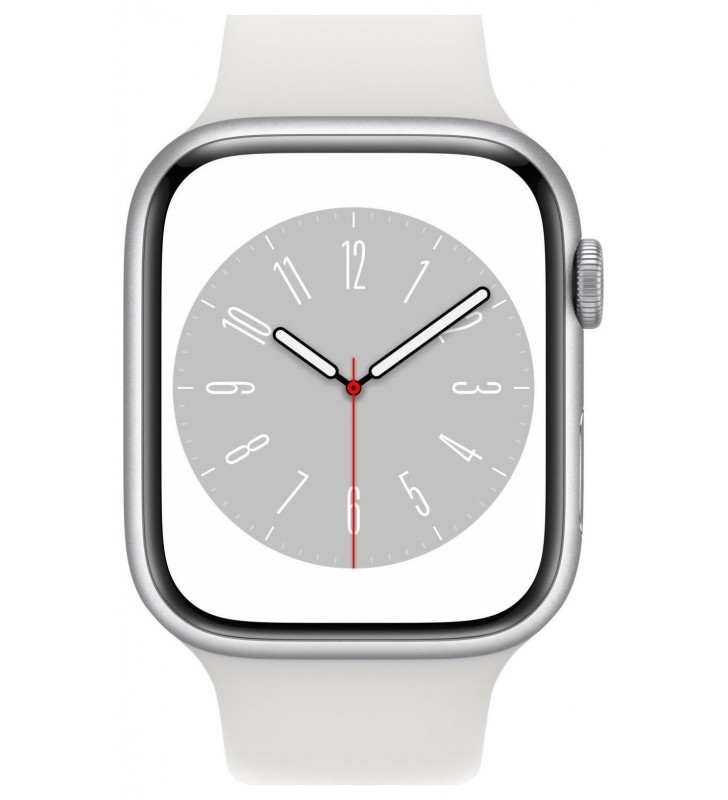 Apple Watch Series 8 GPS + Cellular 45mm Silver Aluminium Case / White Sport Band Regular
