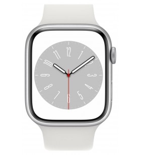 Apple Watch Series 8 (45mm) GPS Smartwatch aluminum with sport bracelet silver/white (MP6N3FD/A)