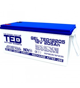 Acumulator AGM VRLA 12V 205A GEL Deep Cycle 525mm x 243mm x h 220mm M8 TED Battery Expert Holland TED003522 (1)