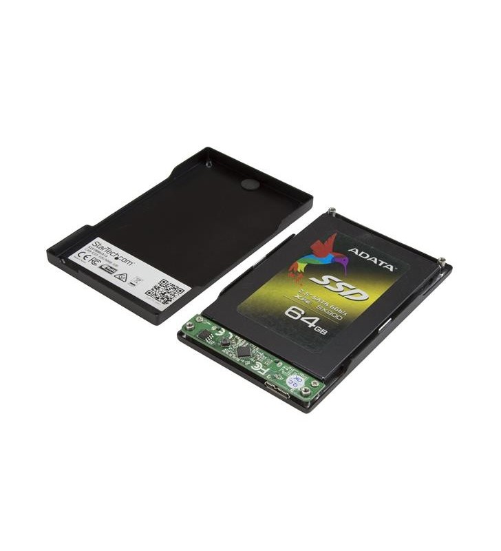 StarTech.com S251BMU313 carcasă disc memorie 2.5" Cutie protecție HDD/SSD Negru