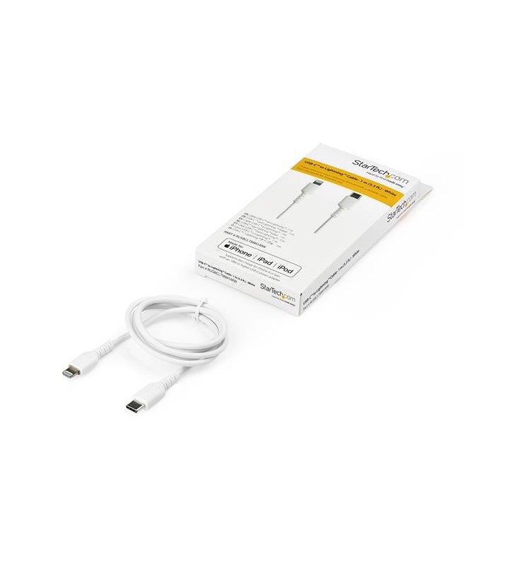 StarTech.com RUSBCLTMM1MW cabluri pentru telefoanele mobile Alb USB C Conector Lightning 1 m