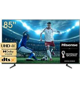 Hisense 85A6EG 216 cm (85 inches) TV, 4K UHD, HDR, Dolby Vision & Atmos, Triple Tuner DVB-C/S/S2/T/T2, Frameless, Smart TV, Bluetooth, WiFi, DTS Virtual X, Alexa Built-I. n, Black [2022] [Energy Class G]