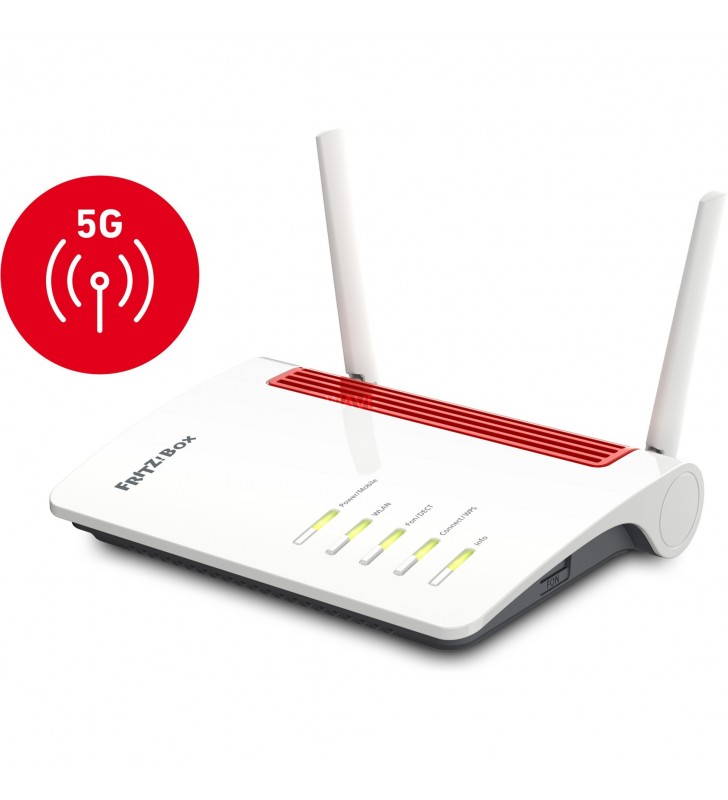 FRITZ!Box 6850 5G router wireless Gigabit Ethernet Dual-band (2.4 GHz/5 GHz) Nero, Rosso, Bianco