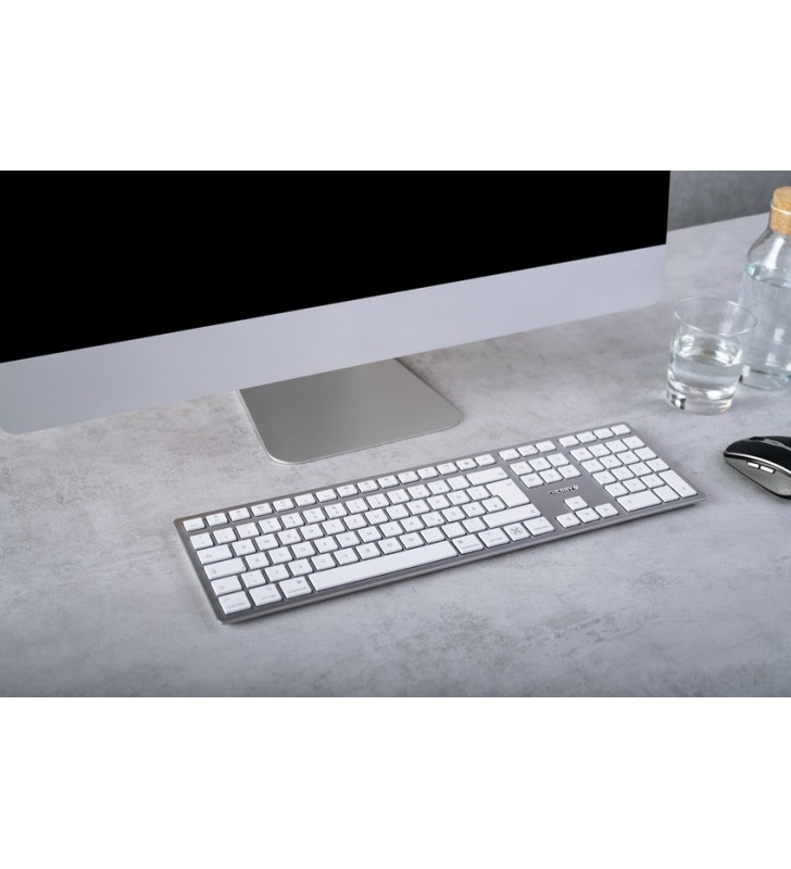 CHERRY KW 9100 SLIM FOR MAC tastiera USB + Bluetooth QWERTZ Tedesco Argento