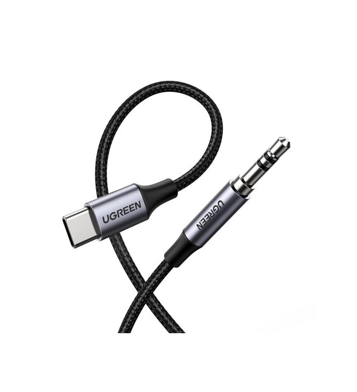 Ugreen 30633 cavo audio 1 m 3.5mm USB tipo-C Nero, Argento