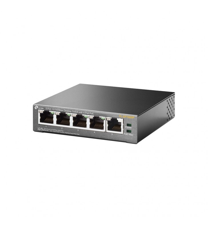 TP-LINK TL-SF1005P switch-uri Fara management Fast Ethernet (10/100) Negru Power over Ethernet (PoE) Suport