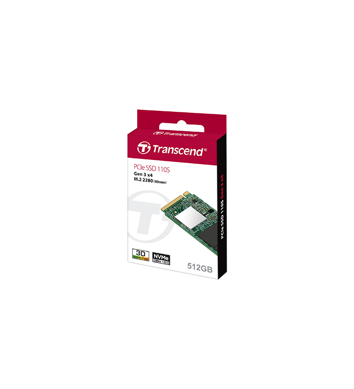 Transcend SSD 110S 128GB 3D NAND Flash PCIe Gen3 x4 M.2 2280, R/W 1500/400 MB/s