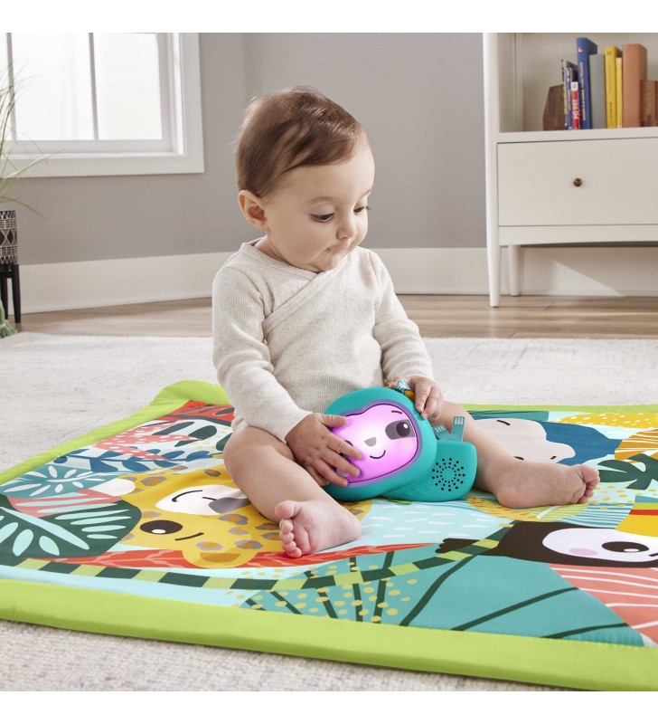 Fisher-Price 3-In-1 Baby & Toddler Gym, Baby Play Mat & Sensory Toys For Tummy Time, Rainforest Multicolore Tappetino da gioco