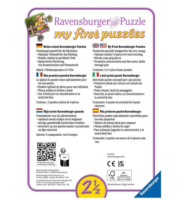 Ravensburger 05679 puzzle 6 pz Bambini