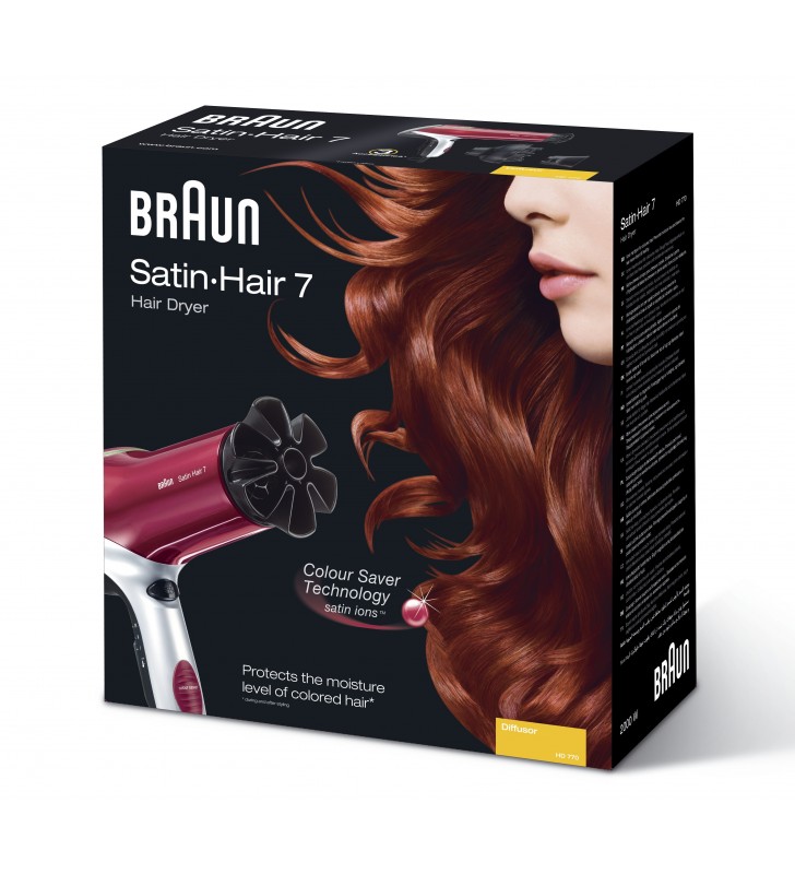 Braun Satin Hair 7 HD 770 2000 W Nero, Grigio, Rosso