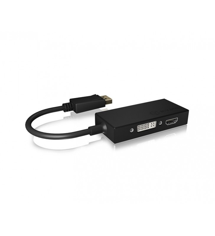 ICY BOX IB-AC1031 DisplayPort DVI-D + VGA (D-Sub) + HDMI Nero