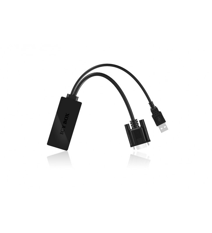 ICY BOX IB-AC512 0,235 m HDMI tipo A (Standard) VGA (D-Sub) + USB Nero