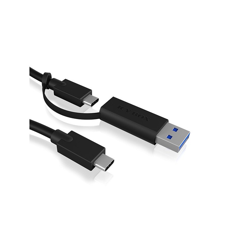 ICY BOX IB-CB031 cavo USB 1 m USB 3.2 Gen 2 (3.1 Gen 2) USB A/USB C USB C Nero