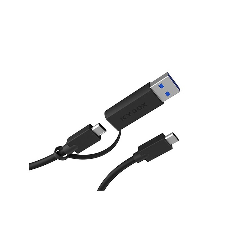 ICY BOX IB-CB031 cavo USB 1 m USB 3.2 Gen 2 (3.1 Gen 2) USB A/USB C USB C Nero