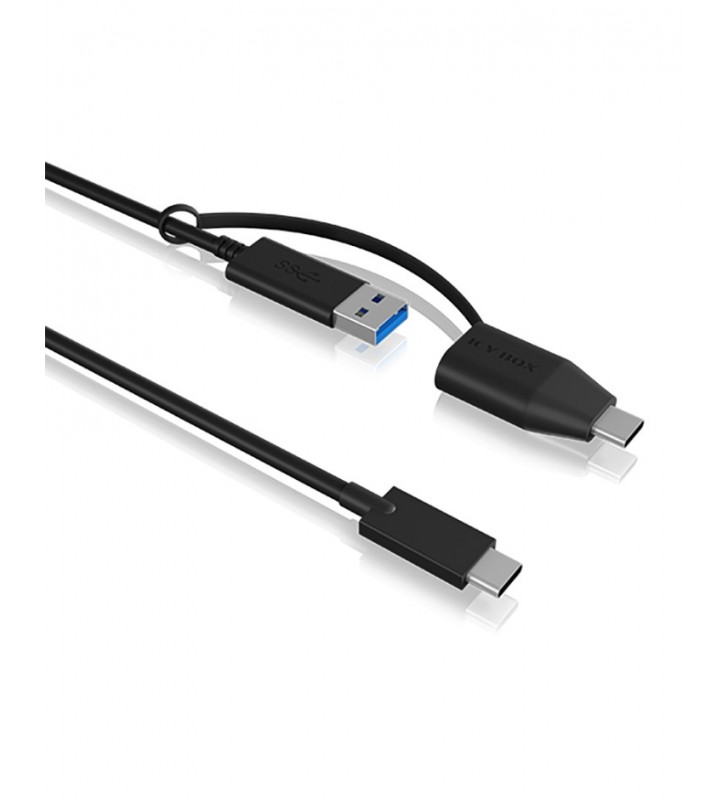 ICY BOX IB-CB034 cavo USB 1 m USB 3.2 Gen 2 (3.1 Gen 2) USB C USB A Nero