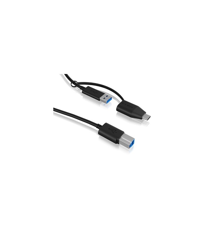 ICY BOX IB-CB032 cavo USB 1 m USB 3.2 Gen 1 (3.1 Gen 1) USB B USB A Nero