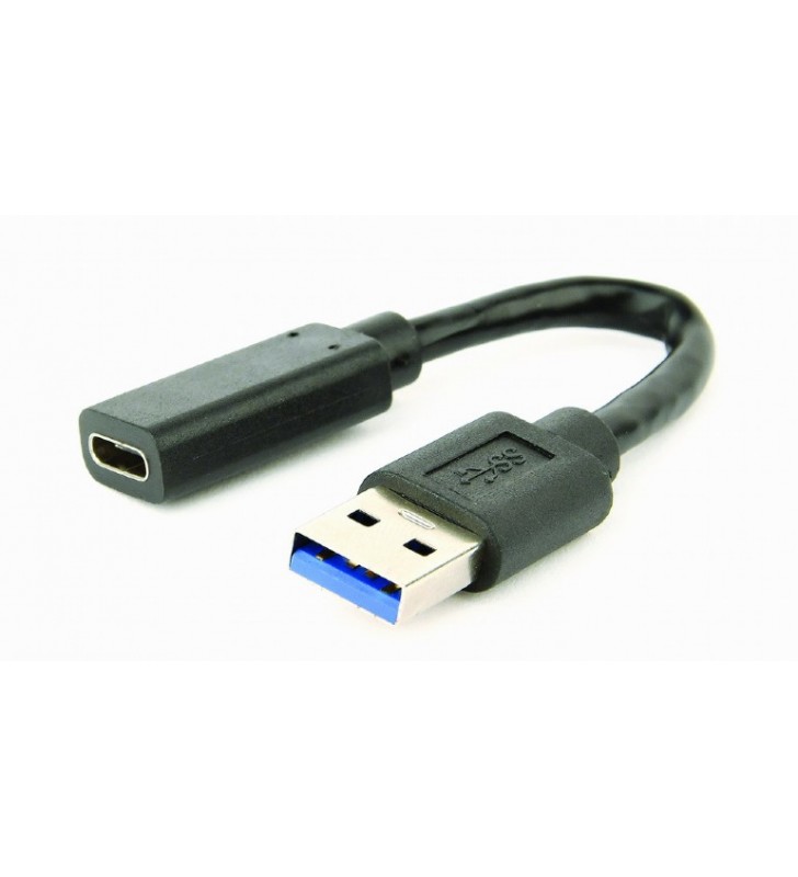 USB 3.1 AM to Type-C female adapter cable, 10 cm, black "A-USB3-AMCF-01"