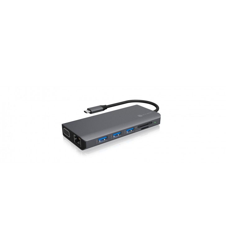 ICY BOX IB-DK4070-CPD Cablato USB 3.2 Gen 1 (3.1 Gen 1) Type-C Antracite, Nero