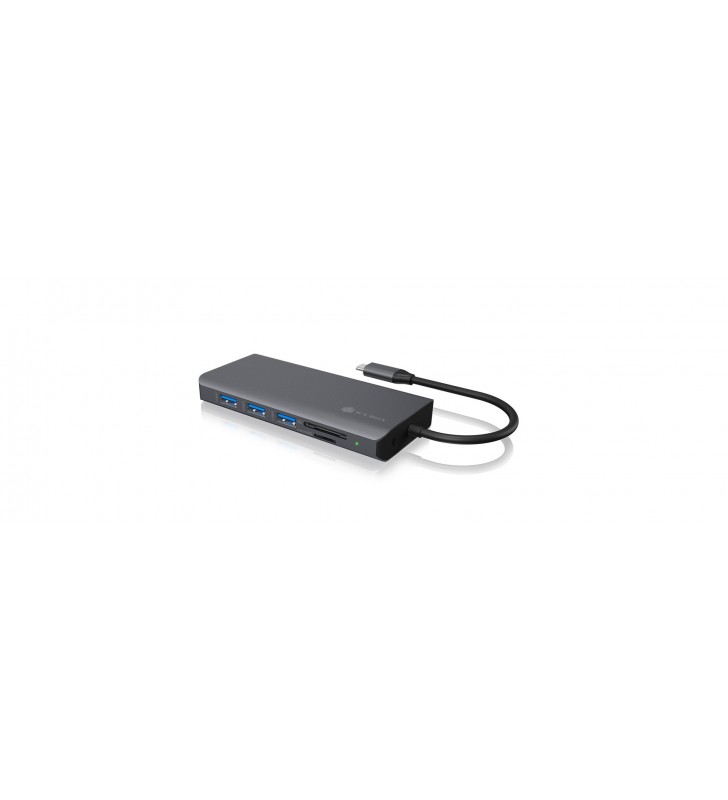 ICY BOX IB-DK4070-CPD Cablato USB 3.2 Gen 1 (3.1 Gen 1) Type-C Antracite, Nero