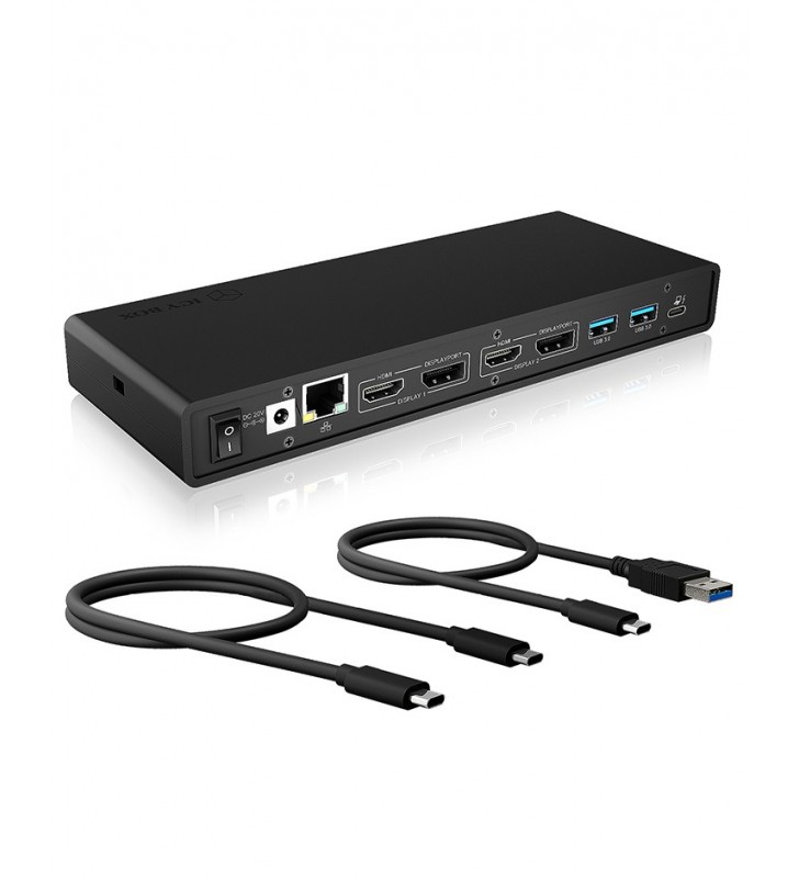 ICY BOX IB-DK2245AC Cablato USB 3.2 Gen 1 (3.1 Gen 1) Type-C Nero