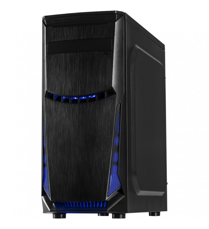 Inter-Tech B-49 - Midi-Tower - PC - Black - ATX,Micro ATX - Blue - Case fans