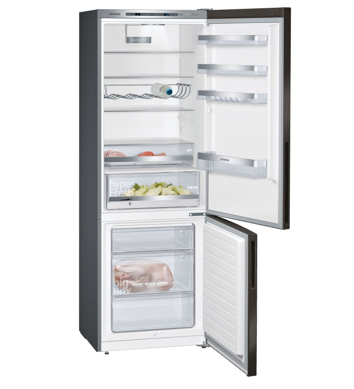 Siemens iQ500 KG49EAXCA frigorifero con congelatore Libera installazione 419 L C Nero, Acciaio inossidabile