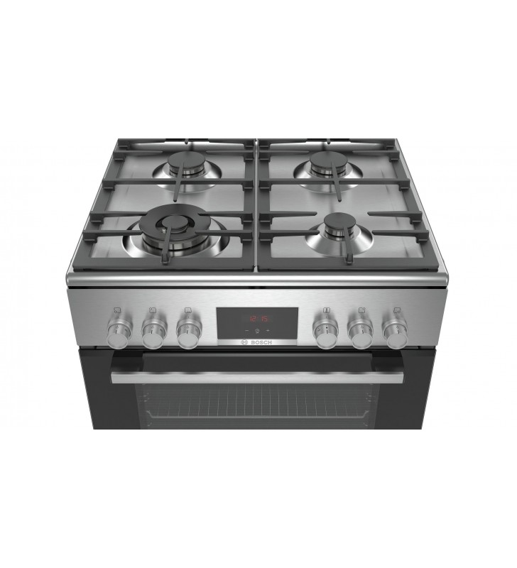 Bosch Serie 4 HXR39AI50 cucina Gas Nero, Acciaio inossidabile A