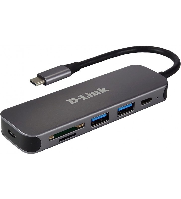 D-Link DUB-2325 USB tipo-C 5000 Mbit/s Grigio