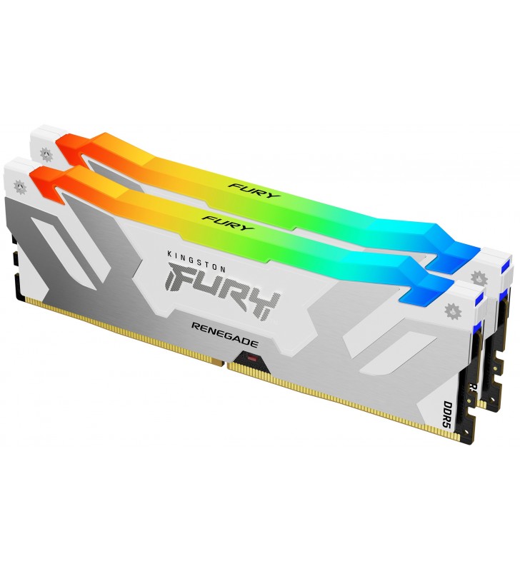 Kingston Technology FURY 32GB 6000MT/s DDR5 CL32 DIMM (Kit of 2) Renegade RGB White XMP