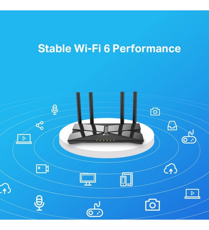 TP-LINK Archer AX10 router wireless Bandă dublă (2.4 GHz/ 5 GHz) Gigabit Ethernet Negru