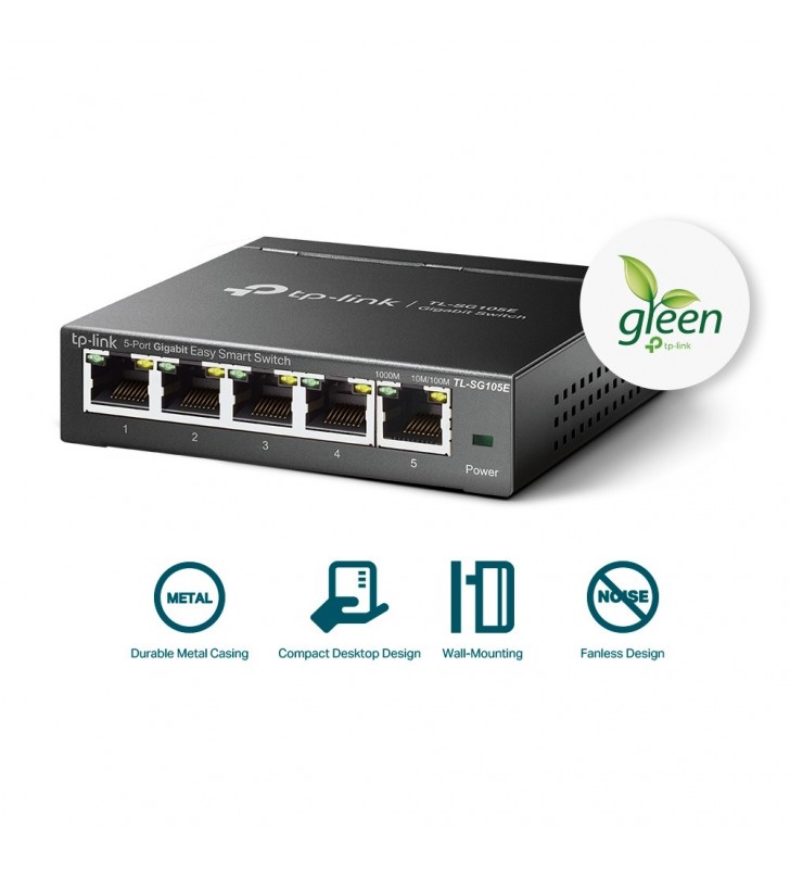 TP-LINK TL-SG105E switch-uri L2 Gigabit Ethernet (10/100/1000) Negru