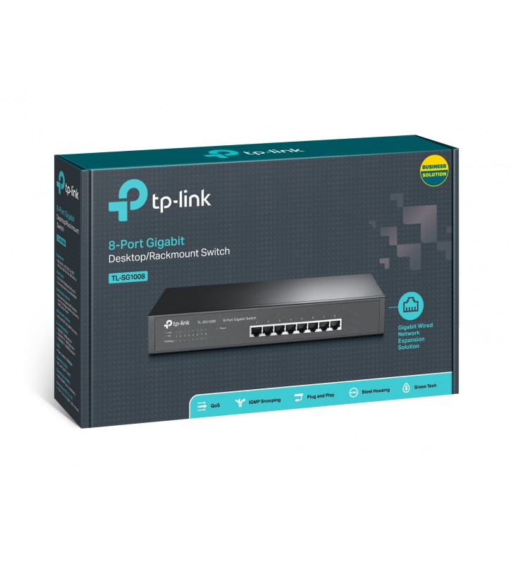 TP-LINK TL-SG1008 switch-uri Fara management Gigabit Ethernet (10/100/1000) Negru