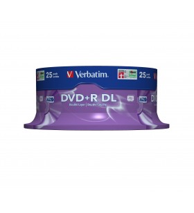 Verbatim DVD+R Double Layer 8x Matt Silver 25pk Spindle 8,5 Giga Bites DVD+R DL 25 buc.