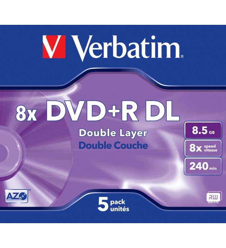 Verbatim 43541 DVD-uri blank 8,5 Giga Bites DVD+R DL 5 buc.