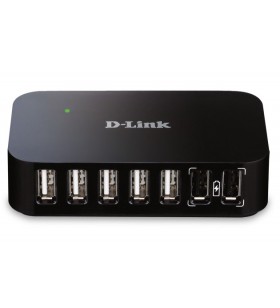 D-Link DUB-H7 USB 2.0 Type-B 480 Mbit/s Negru